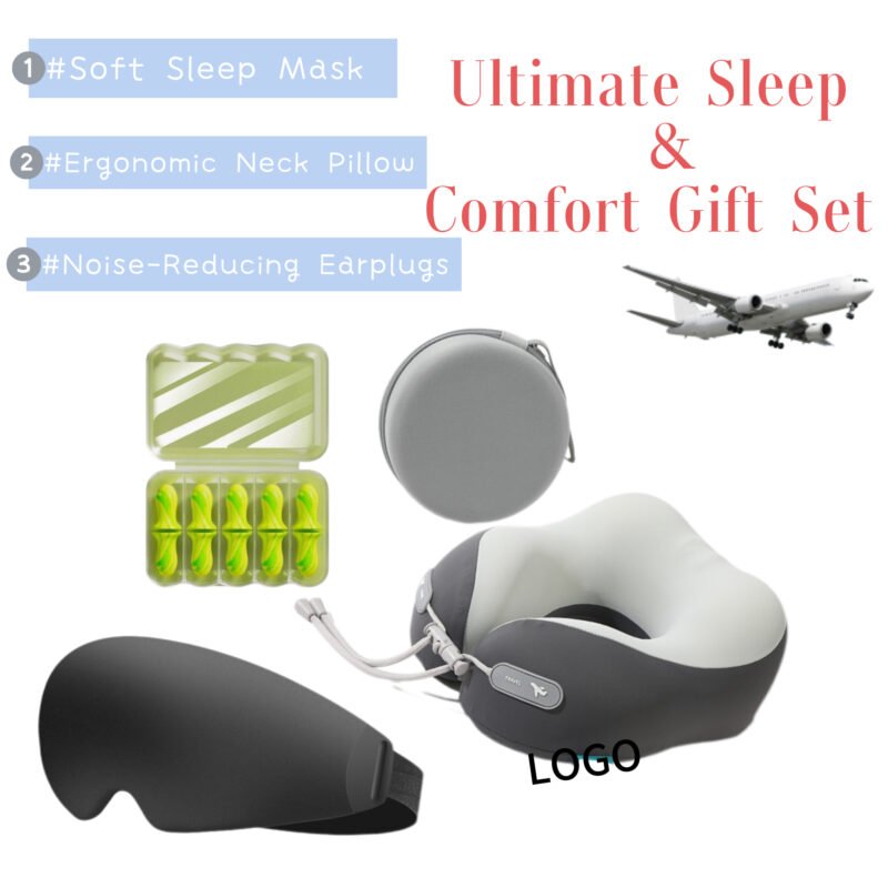 Custom Travel Sleep Gift Set – Eye Mask, Neck Pillow & Earplugs Wholesale