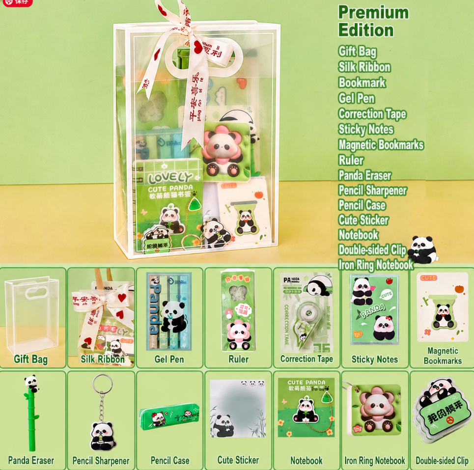 Cute Panda Stationery Gift Set for Kids – Complete School Supplies Kit - Image 6