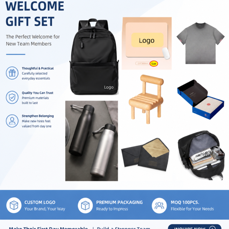 Corporate Welcome Gift Set – Custom Logo Employee Onboarding Kit (MOQ 100/500/1000 PCS) Employee Welcome Package