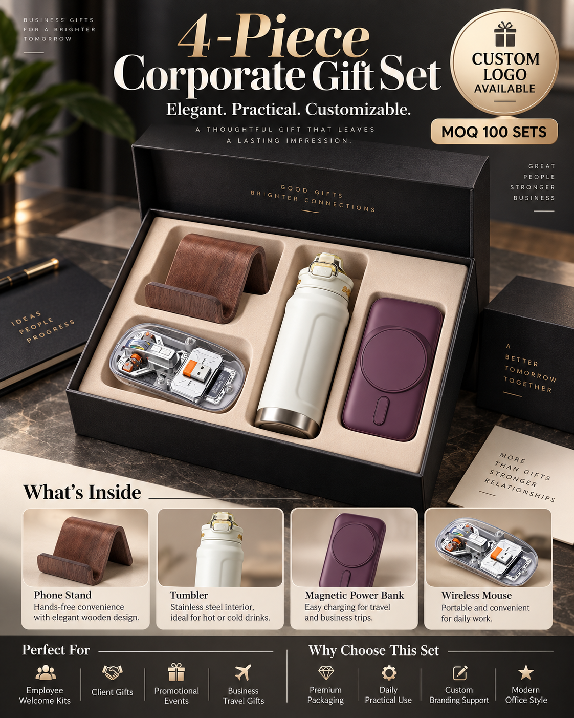 Custom 4-Piece Corporate Gift Set for Employees & Clients