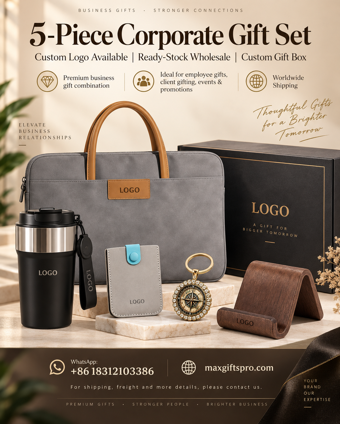 5-Piece Corporate Gift Set with Custom Logo & Gift Box