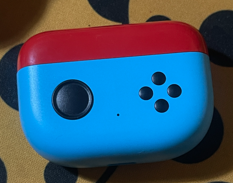 Real product photo of custom colorful TWS earbuds
